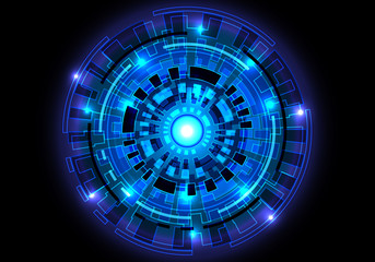 Abstract blue circle futuristic technology design modern futuristic background vector illustration.