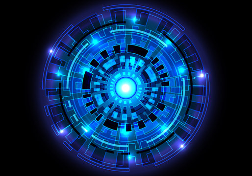 Abstract Blue Circle Futuristic Technology Design Modern Futuristic Background Vector Illustration.
