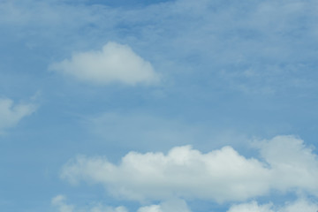 Blue sky background with tiny clouds. White fluffy clouds in the blue sky