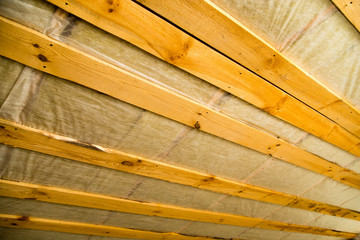 wooden ceiling in the house as a background