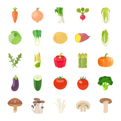Vegetables II color vector icons