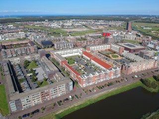 Fototapeta na wymiar Aerial (drone) view of Almere Poort, The Netherlands.