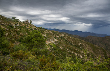 View on the Santa Helena church in the North East of Catalonia, Spain