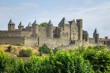 Fototapeta na wymiar Visiting Carcassonne in France