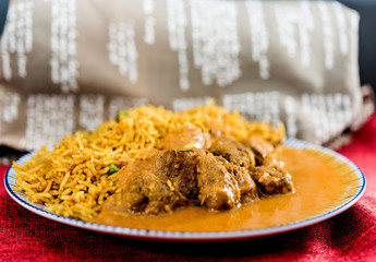 Handmade Indian curry chicken rice