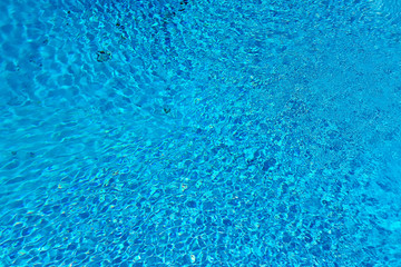 Fototapeta na wymiar Blue water surface and ripple wave in swimming pool