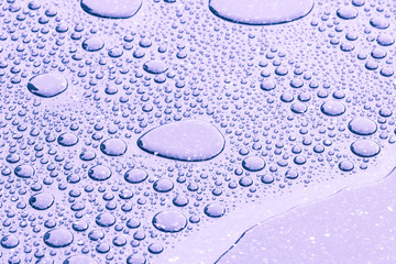 Close - up Water drops on concrete floor backhround