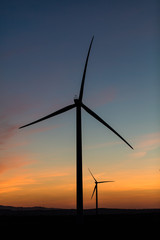 Fototapeta na wymiar aerial view of the wind turbines