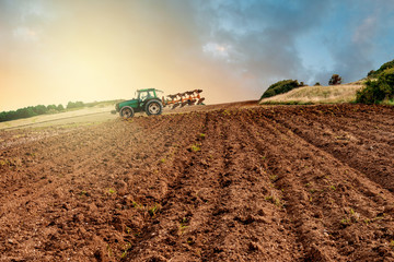 labours sous un ciel d'automne