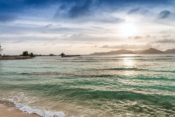 Sunset in Seychelles Islands