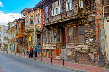 old quarter of Istanbul, traditional houses