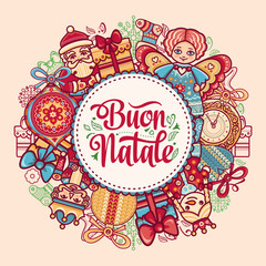 Buon Natale. Christmas template. 