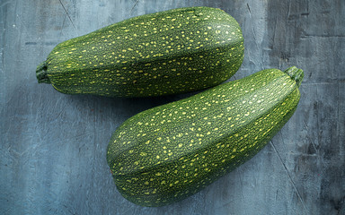 Raw Freshly picked organic marrow zucchini vegetables