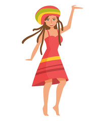 Rastaman. Vector. Cartoon. Isolated