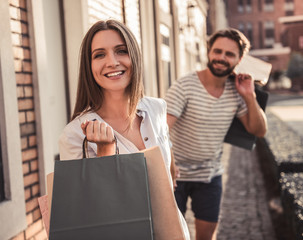 Couple doing shopping