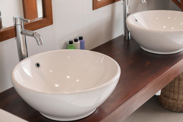 Sink in hotel bathroom