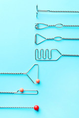 Set of logopedic probes for speech correction on color background