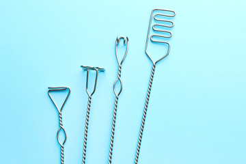 Set of logopedic probes for speech correction on color background