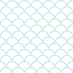 Abstract wavy backdrop. Seamless pattern. Dotted. Traditional asian ornament. For decoration or printing on fabric. Pattern fills. Variation of Japanese motif Uroko (fish scales).