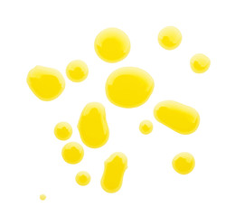 Spots of olive oil isolated on white