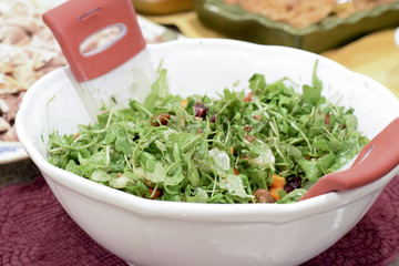 A beautiful arugula salad for Thanksgiving