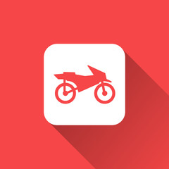 Motorcycle icon with long shadow
