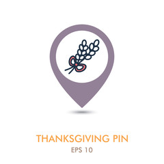 Spikelets wheat mapping pin icon. Harvest