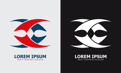 abstract letter c arrow star logo