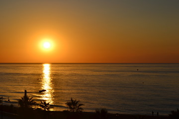 Fototapeta na wymiar Sunset on beach