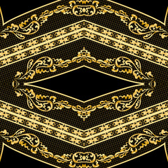  illustration frame background gold(en) pattern