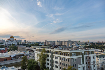 Fototapeta na wymiar MOSCOW, RUSSIA - SEPTEMBER 9, 2017: View from the roof to the capital of the Russian Federation 