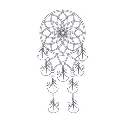 Obraz premium Monochrome Indian Dream catcher stock vector illustration.