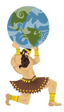 greek mythology titan atlas holding the globe
