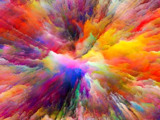 Zelfklevend Fotobehang Mix van kleuren Realiteit van surrealistische verf