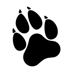 Paw Prints. Dog or cat paw print flat icon for animal apps and websites