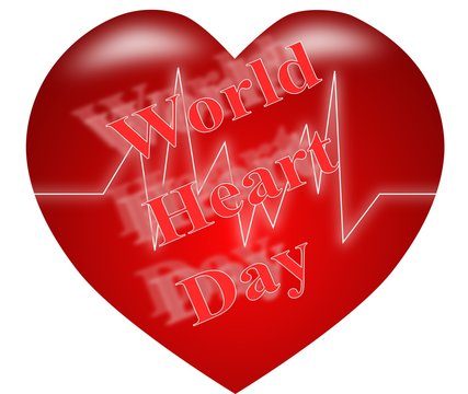 World Heart Day banner illustration on white background