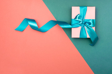 gift on a beautiful pastel background