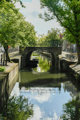 Fototapeta na wymiar Waterway in Edam, Holland