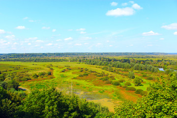 landscape of the Desna River with its marshy surroundings