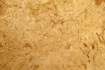 Ochre wall , cob wall