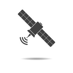 Satellite icon - simple flat design isolated on white background, vector