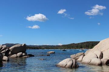 Fototapeta premium View of the beautyful beach of palombaggia, corsica