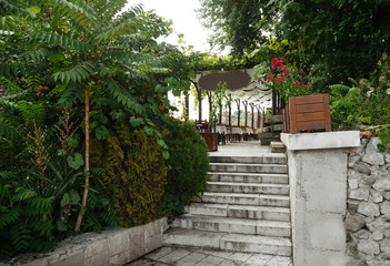 Entrance to open air restaurant