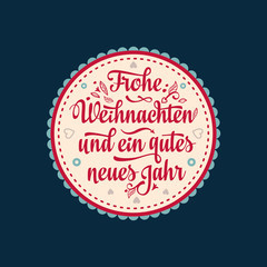 Frohe Weihnacht.  Xmas Congratulations in Germany