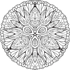 Mandala style black and white image(part 2).
