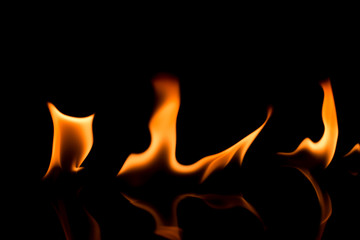 fire flame isolated on black background