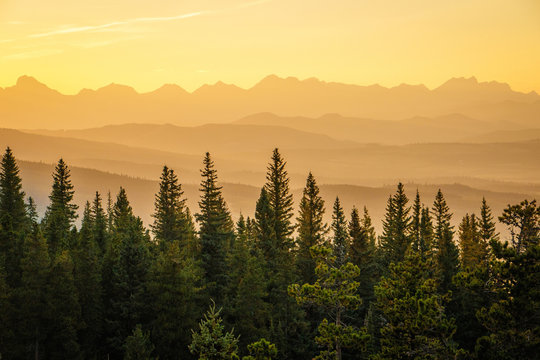Fototapeta Sunset at Southern part of Alberta, Canada
