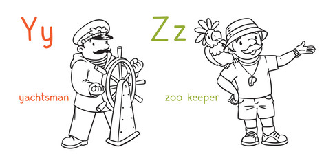 ABC professions coloring book set.