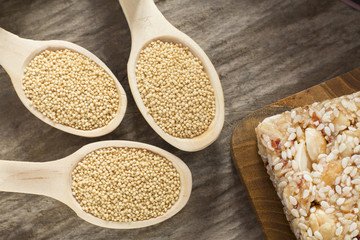 Grains and amaranth bar (Amaranthus)