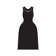 black dress with pearl, necklace- vector illustration